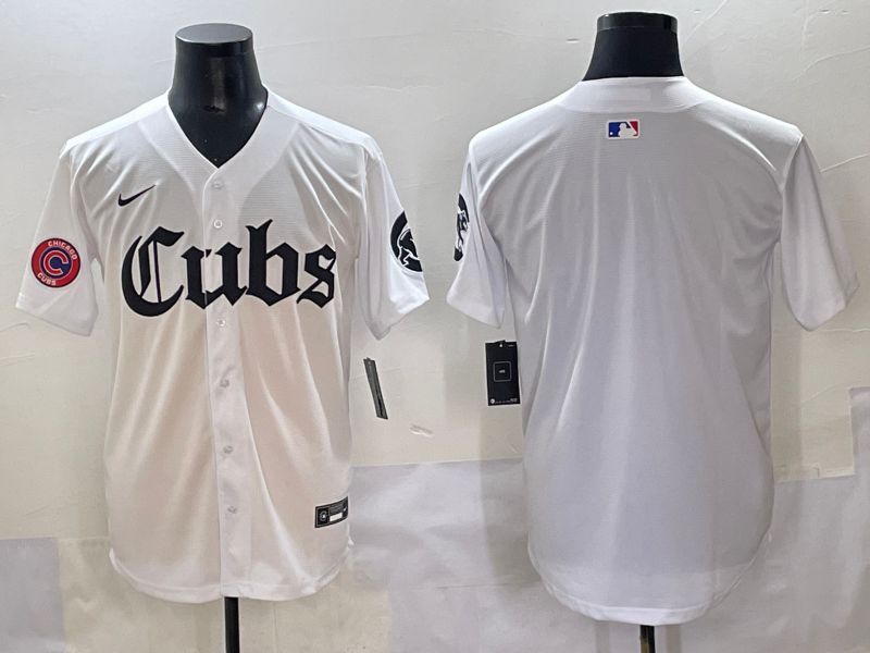 Men 2025 Chicago Cubs Blank White Five generations Joint Name Nike MLB Jersey style 4->chicago cubs->MLB Jersey